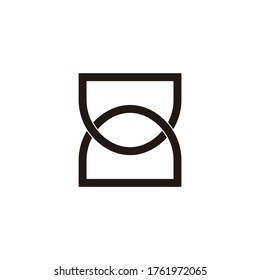 abstract linked infinity line overlap design vector