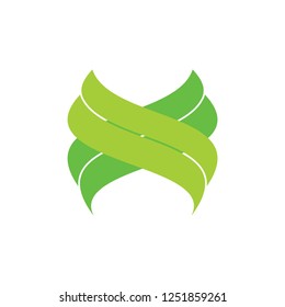 abstract linked leaf curves logo 