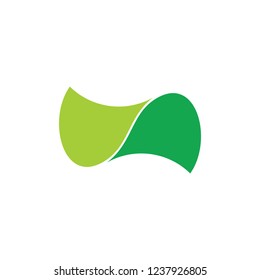 abstract linked leaf simple logo vector