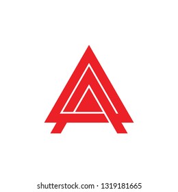 abstract linked triangle arrow geometric logo vector