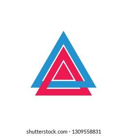 abstract linked triangle colorful geometric logo vector