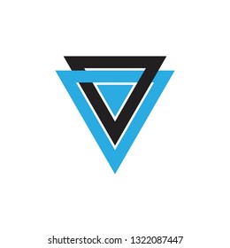 abstract linked triangle colorful geometric logo vector