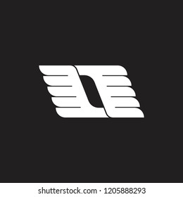 abstract linked wings square logo vector