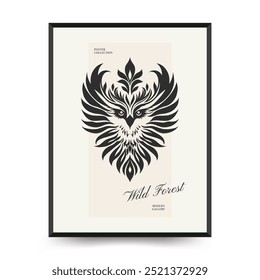Abstract linocut floral posters template. Modern trendy minimal style. Black and white colors. Hand drawn design for wallpaper, wall decor, print, postcard, cover, template, banner. 