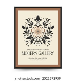 Abstract linocut floral posters template. Modern trendy minimal style. Black and white colors. Hand drawn design for wallpaper, wall decor, print, postcard, cover, template, banner. 