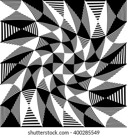 Abstract liny, checkered pattern. Vortex, spiral background.