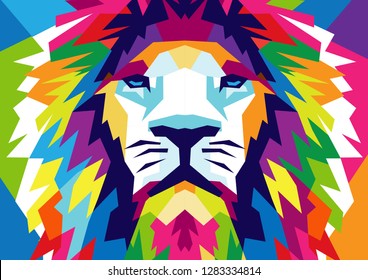 Abstract Lion Background Vector, Lion Illustration