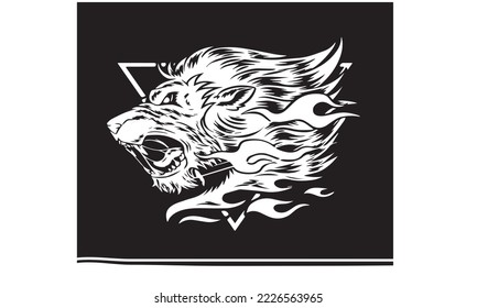 Abstract Lion Background Vector, Lion Illustration