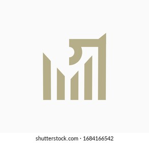 Abstract Lion chart vector logotype. Universal company symbol.