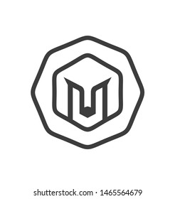 Abstract lion face icon linear logo - vector