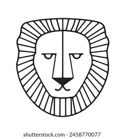 Abstract Lion Face Illustration vector
