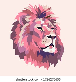 Abstract lion head animal logo