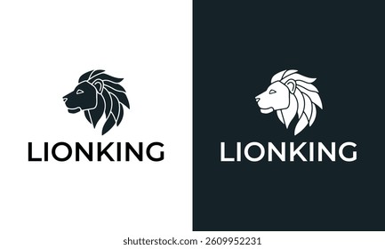 Abstract lion head animal logo design template