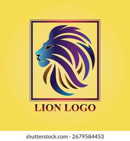 Abstrato Cabeça de Leão com logotipo colorida da juba gradiente