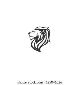 abstract lion head icon logo design