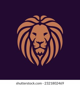 Abstract lion head logo design. Vector illustration. Stylized lion logotype.