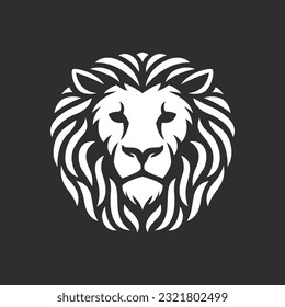 Resumen del diseño del logo de la cabeza de león. Ilustración vectorial. Logotipo estilizado de león.