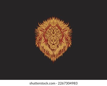 logotipo abstracto de cabeza de león, ilustraciones de la cara de león