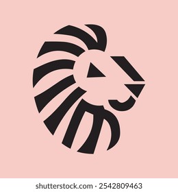Logo Abstractas de la cabeza del león - símbolo moderno y audaz de la fuerza y el orgullo.