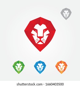 Plantilla de ilustración vectorial del logotipo de la cabeza del león abstracto