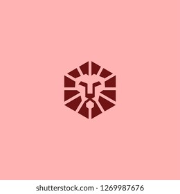 Abstract Lion Hexagon Symbol