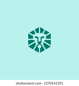 Abstract Lion Hexagon Symbol