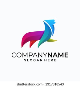Abstract lion illustration vector template. Suitable for Creative Industry, Multimedia, entertainment, Educations, Shop, and any related business