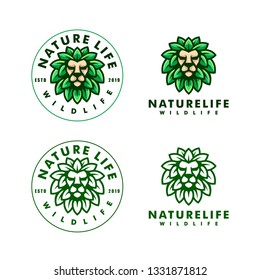 Abstract Lion Leaf illustration vector Design template. Suitable for Creative Industry, Multimedia, entertainment, Educations, Shop, and any related business