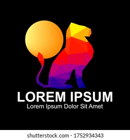 Abstract Lion Logo. Animal logo Design Template