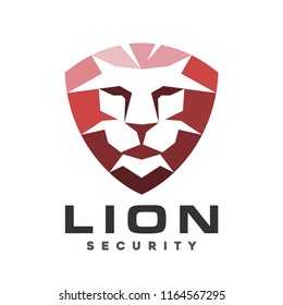 Abstract Lion Logo design vector template.  Security icon concept.