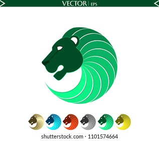 Abstract Lion Logo. Green Logo. Vector Illustration Icon