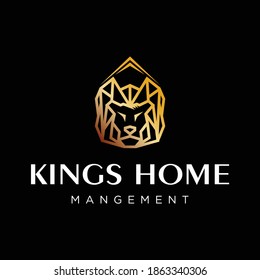 Abstract lion logo with lines design