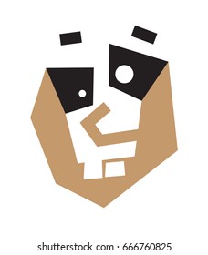 Abstract lion on white background