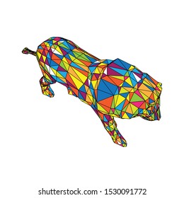 Abstract Lion Pop Art Isolated Images, Animal Background in Mosaic style 