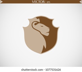 Abstract Lion Shield Logo. Vector Art