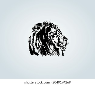Abstract Lion Tribal Drawing for Illustration