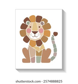  Abstract lion vector art illustration.