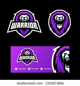 Abstract Lion Warrior illustration vector Design template. Suitable for Creative Industry, Multimedia, entertainment, Educations, Shop, and any related business