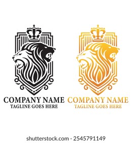 abstract Lion and Wolf head, company logo, Lion and Wolf brand logo design vector icon