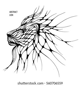 dibujo abstracto de león.freehand