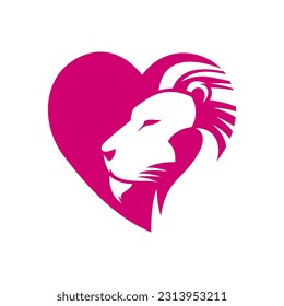 abstract lionheart vector logo template