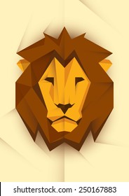 Abstract lion's head. Vector illustration.