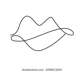 Abstract Lips One Line Drawing Vector Illustration of Lips Minimalist Lips Logo Design
