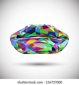 Abstract lips. Vector.