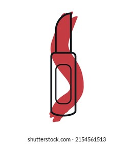 Abstract lipstick icon. Signs symbols collection, simple icon for websites, web design, mobile app, info graphics on white background. 