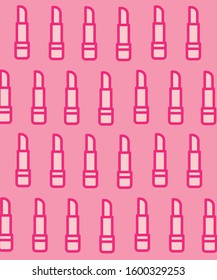 
Abstract lipstick pattern on pink background. Illustration lipstick icons. Fashion design for textiles, wallpaper, fabric.