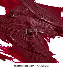 Abstract lipstick splash on light background. Hand drawn Vector illustration