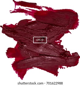 Abstract lipstick splash on light background. Hand drawn Vector illustration