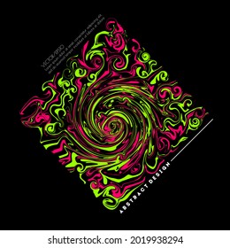 Abstract liquid art with a combination of light green and pink paint. Vector illustration