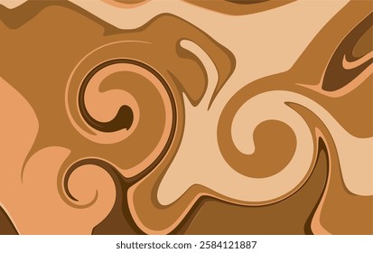 Abstract Liquid Background Art Brown Color. Suitable For Coffee Background